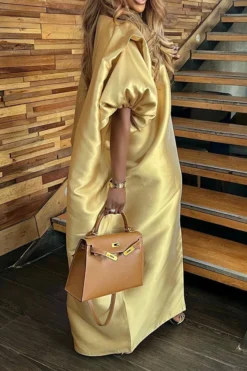 Solid Color Glamorous High Split Maxi Dress -Prettytina HP2306077 YE 3