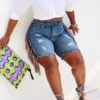 Ripped On-trend Side Tassel Denim Shorts